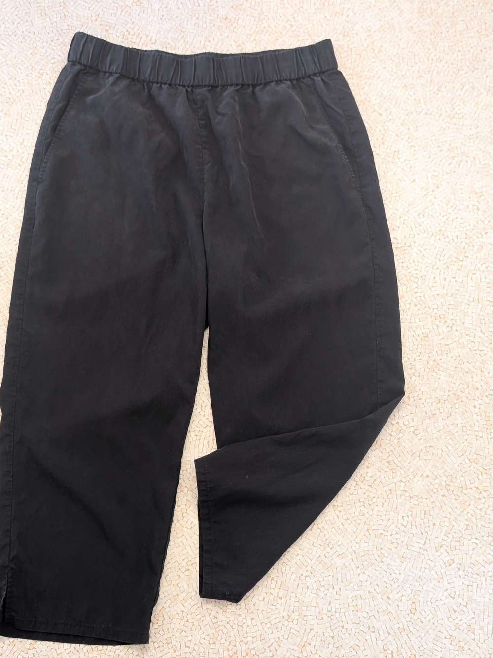 Eileen Fisher Black Tencel Lyocell Blend Pull On Ankle Pants Size M